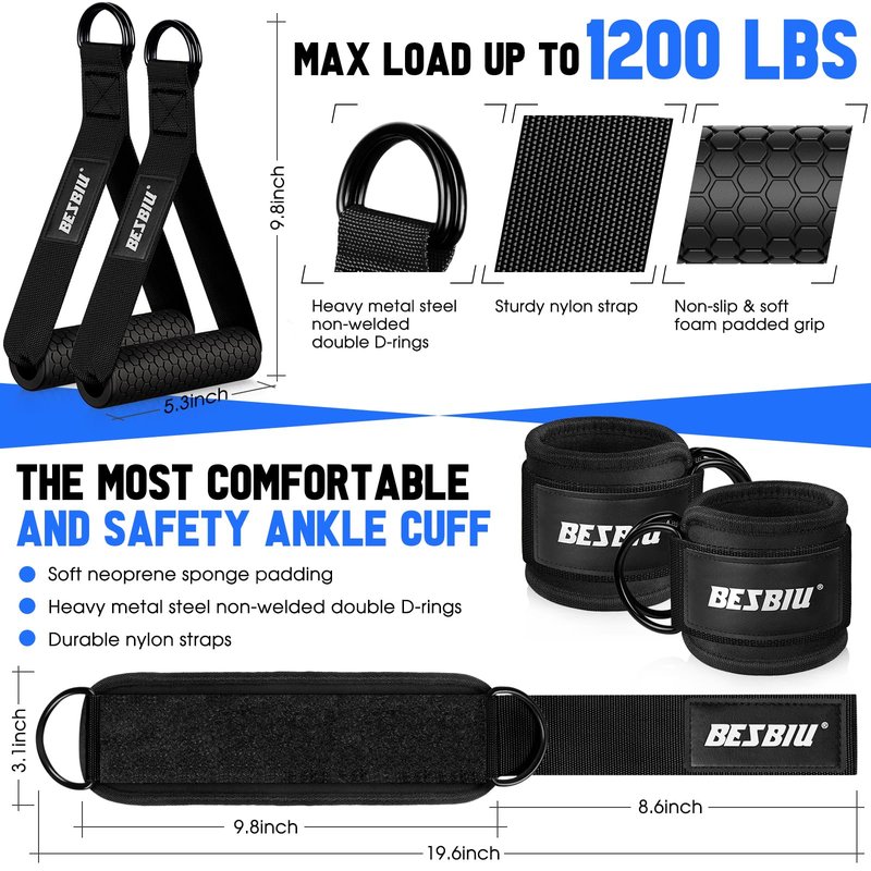 Heavy Resistance Bands for Working Out, 300lbs/360lb/420lb Exercise Bands Workout Bands with Handles, Door Anchor, Ankle Straps, Home Gym Workout Equipment for Men Fitness Strength Training Stretching