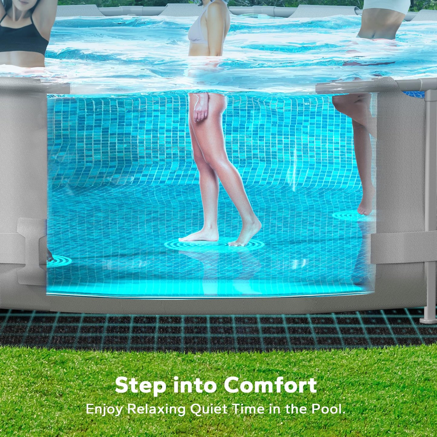 POOLHACKER 21 ft Pool Liner Pad, [2026 New Pool Pad 9.4 oz/yd² Heavy-Duty] Round Pool Liner Pad for Above Ground Swimming Pools, Prevents Punctures, Effortless to Install, Eco-Friendly Padding