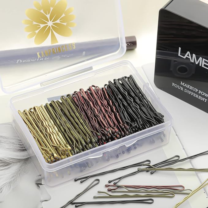200PCS 2Inches Hair Pins Kit Hair Clips Secure Hold Bobby Pins Hair Clips for Women Girls and Hairdressing Salon With Clear Storage Box(MulticolorÃ¯Â¼Â