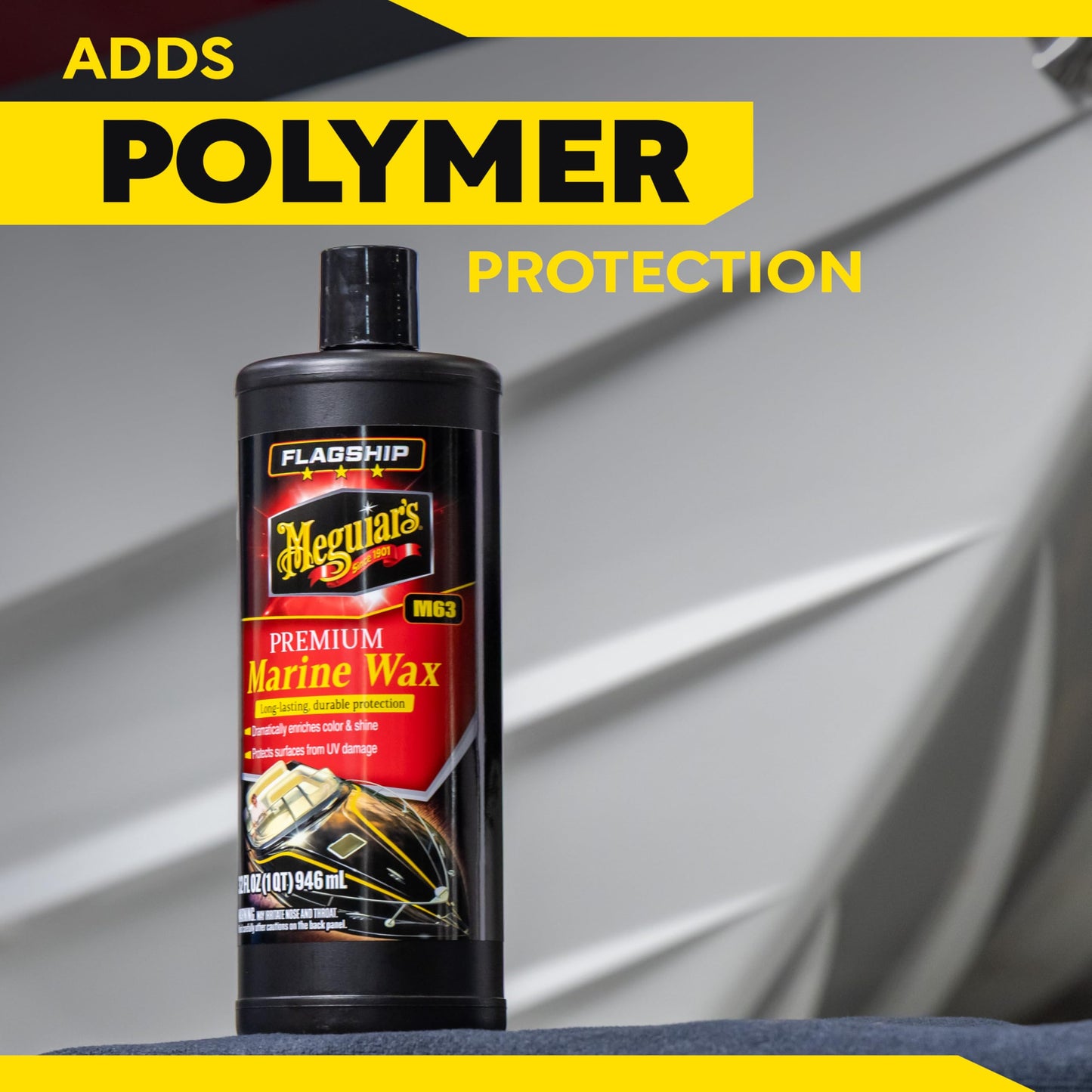 Meguiar's M6332 Flagship Premium Marine Wax, Easy to Use Boat Polish and Wax, Remove Scratches, Swirls, and Oxidation While Leaving Lasting Protection, 32 Oz Bottle