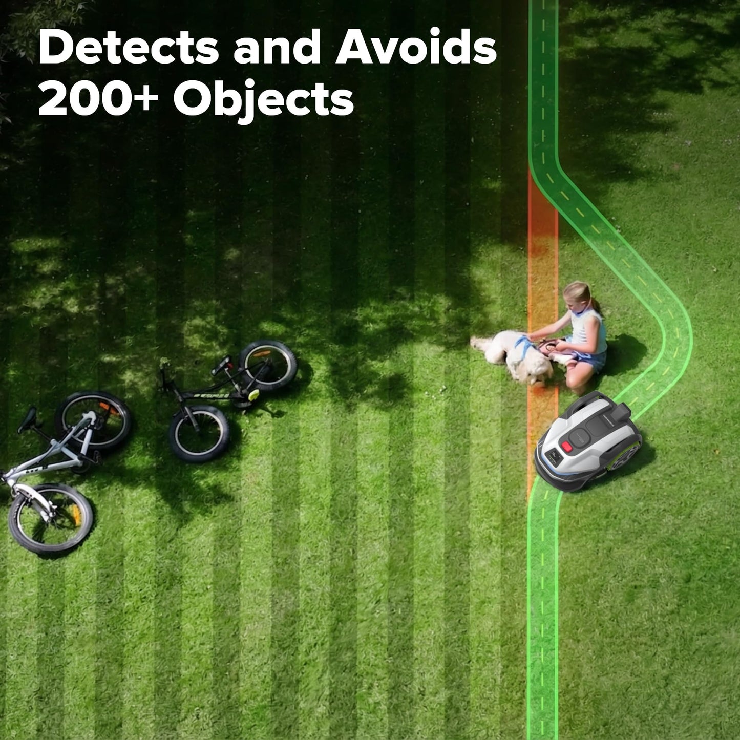 Greenworks C30Z Wire-Free Robotic Lawn Mower, up to 3/4 Acre, RTKVision Navigation, 24-Degree Slope Climbing, Smart Obstacle Avoidance, App Control with Electric Height Adjustment