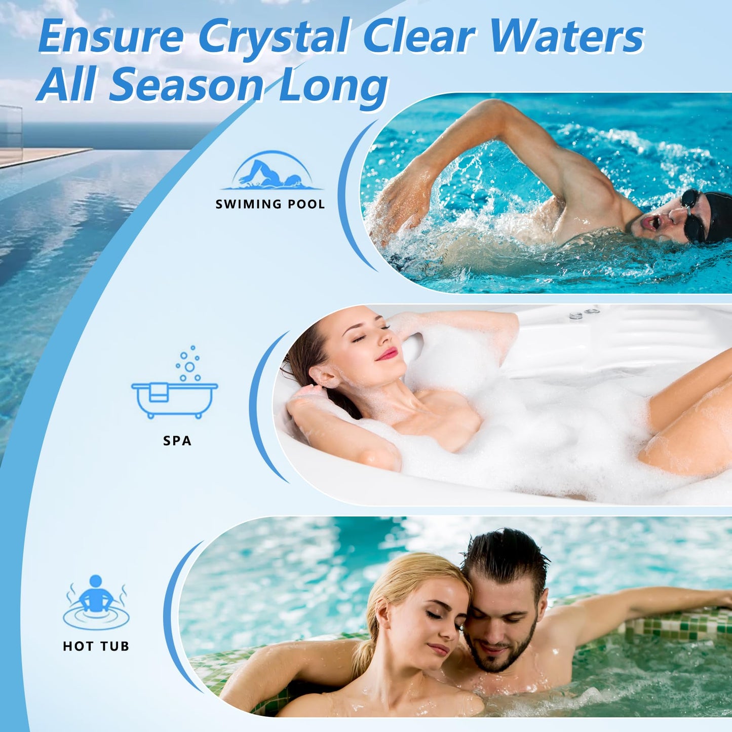 2026 New Pool Test Strips - 9 in 1 Pool Salt Test Strips 150 Counts for Salt Water Pool Testing Kit for Salt Level (0-6000ppm) Copper GH pH Bromine Cyanuric Acid for for Swimming Pool Spa Hot Tub