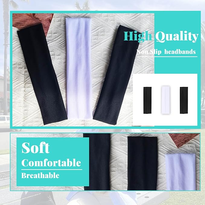 Headbands for Women Non Slip Head Bands for Women's Hair cute elastic womens headbands Soft Cotton Cloth Fashion floral headband for women for Daily Workout Sports Running Yoga