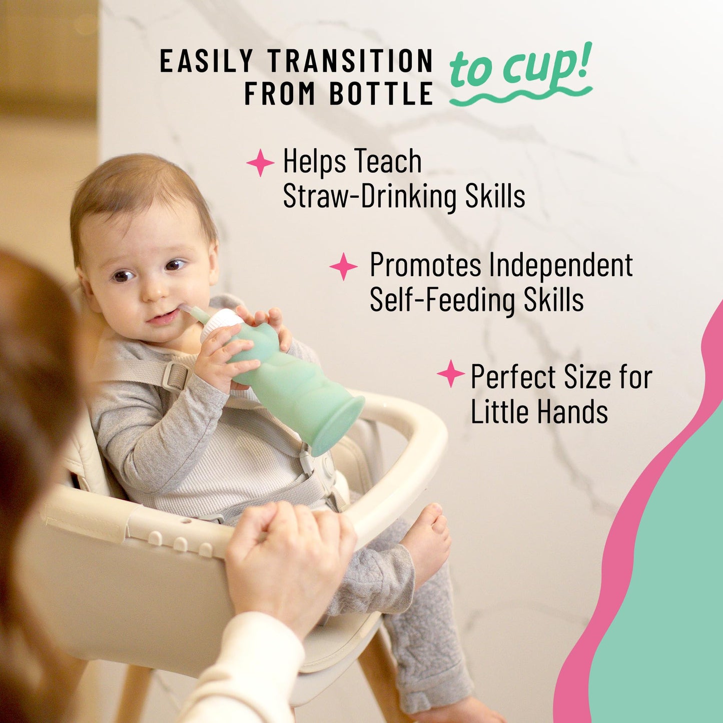 Legendairy Milk Honey Bear Straw Cup for Baby & Toddler, Silicone Squeeze Training Straw Cup, Leak Resistant Baby Sippy Cup with Straw, BPA Free, Dishwasher Safe, Bottle Transition, 8 oz, Green