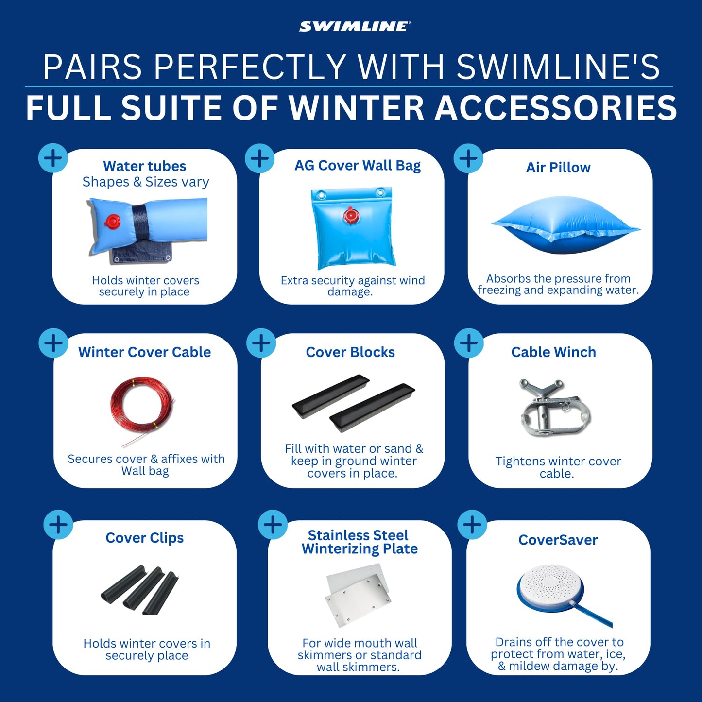 SWIMLINE HYDROTOOLS Air Pillow For Above Ground Pools Cover Winterizing 3-Pack | 4 x 4 ft Cushion Swimming Pool Closing Winter Kit | Cold Resistant Ice Equalizer Thick Pillows Accessories | 1144 ACC44