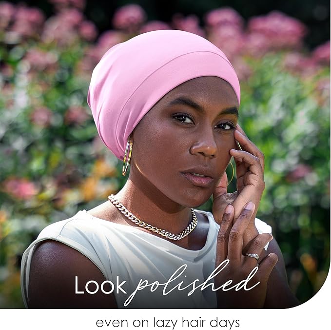 CAPLORD Satin Bonnet for Sleeping, Curly Hair Wrap Sleep for Men, Adjustable Silk Beanies for Women, Silk Hair Bonnet