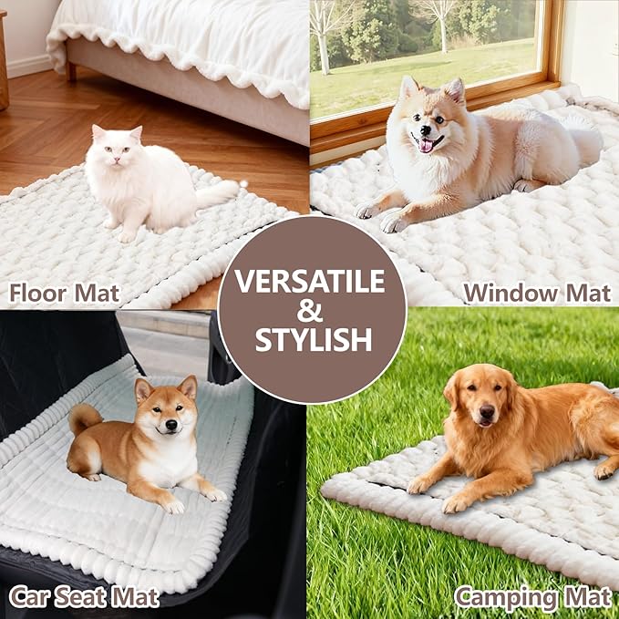 Waterproof Couch Cover for Dogs Washable,Non Slip Fuzzy Durable Couch Covers for 3 Cushion Sofa Pet Friendly Sofa Cover Dog Thick Soft Slipcovers Protector Couches Mat Bed (Beige, 27.6" x 70.9")