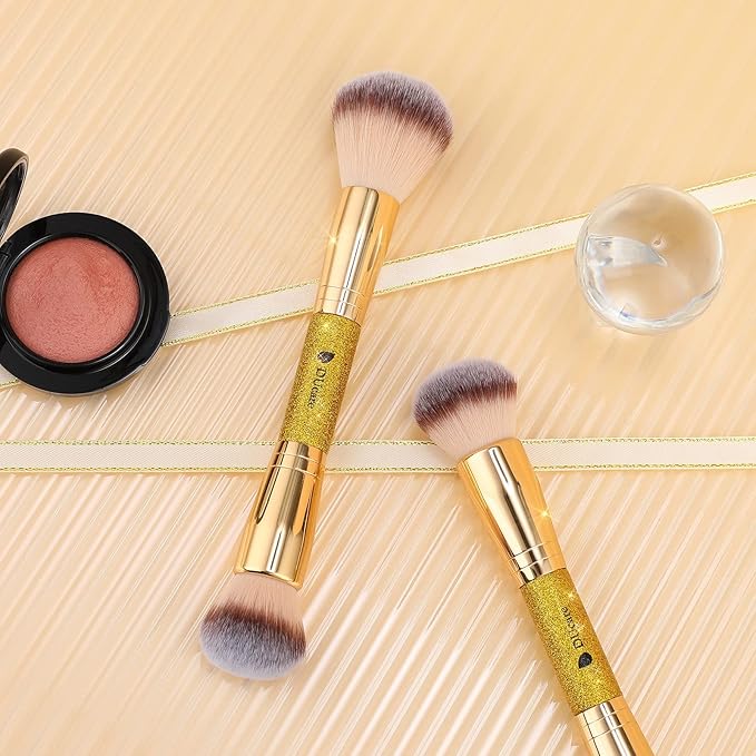 DUcare Dual-Ended Cream + Powder Brush, Two-in-One Foundation Makeup Brush For Creating A Gorgeous, Airbrushed-looking Complexion, Vegan & Cruelty-free