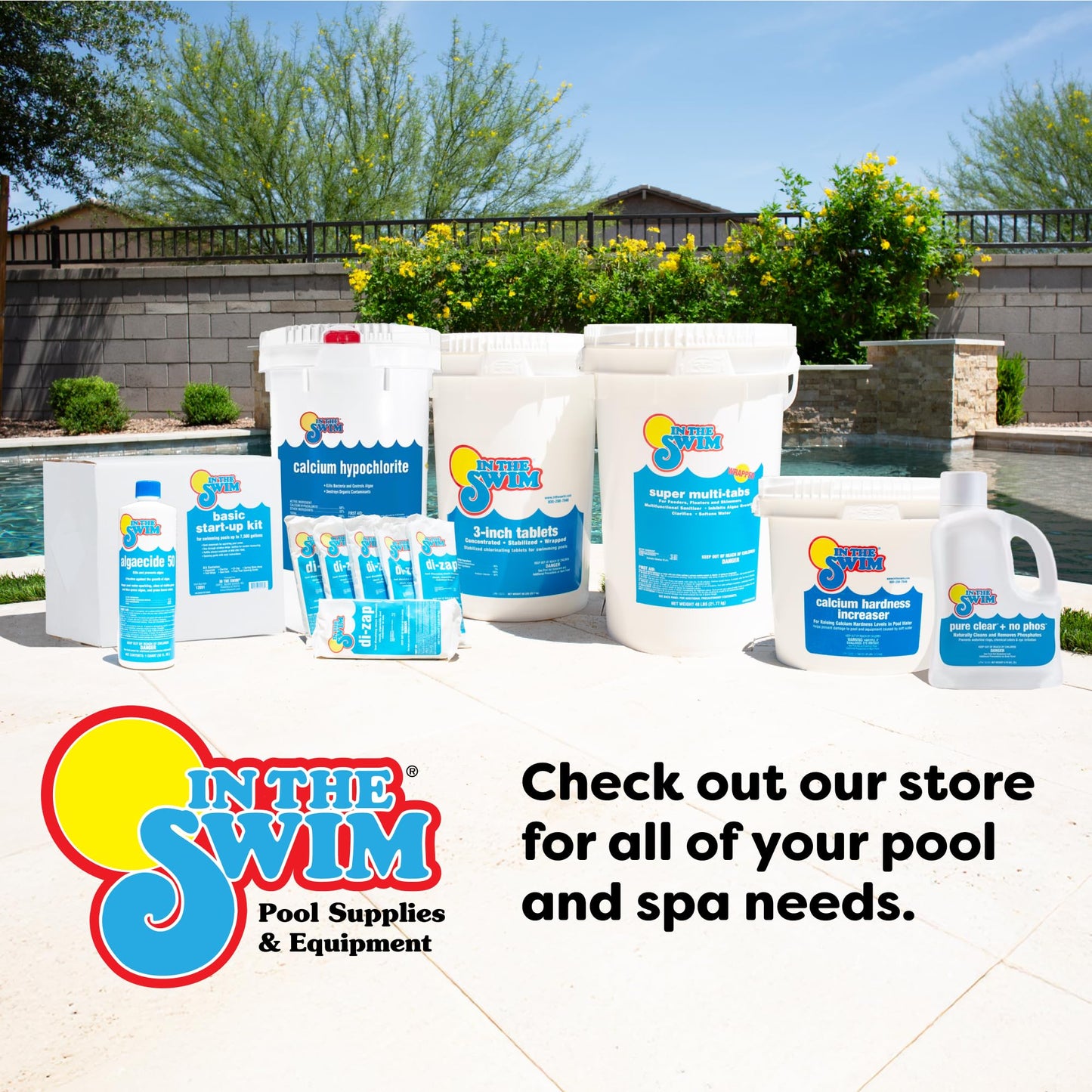 In The Swim Super Algaecide for Above Ground or Inground Swimming Pools – Low Odor, Non-Foaming Preventative for Yellow/Mustard Algae in Swimming Pools - 7.1% Chelated Copper – 1 Gallon