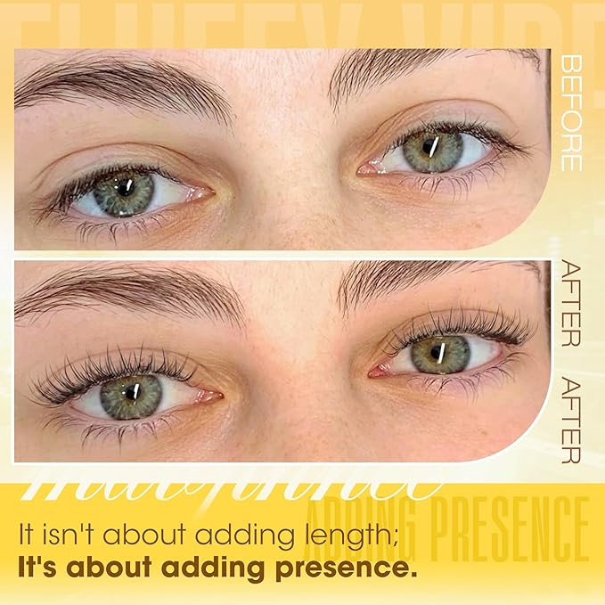 All 8MM Short Lash Clusters Natural Eyelash Clusters Feathered Cluster Eyelash Extensions with Flexible Clear Band & C Curl For My Lashes But Better Effect