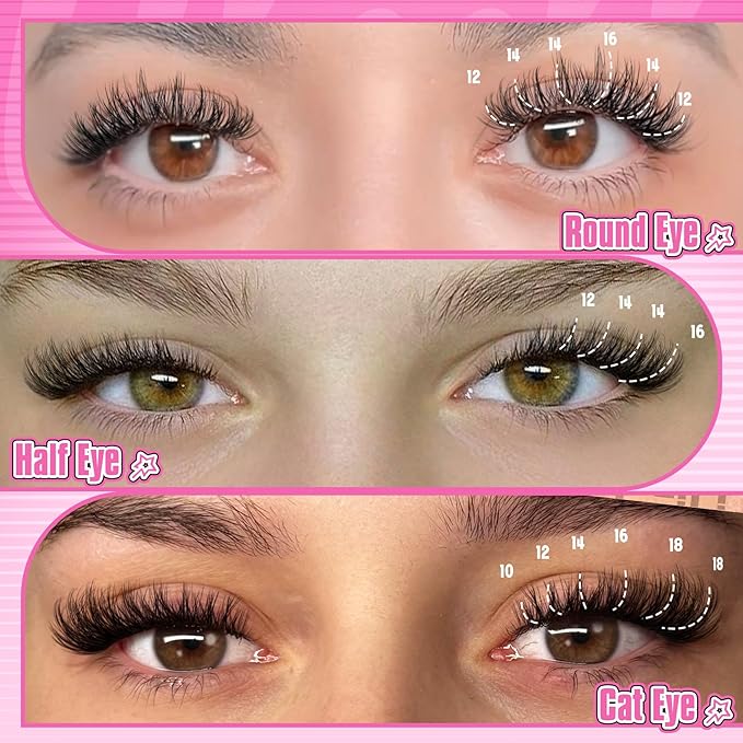Fluff Lash Clusters Wispy Eyelash Clusters 10-18MM 180PCS Natural Cluster Eyelash Extensions DIY Airycute Individual Lashes Extensions