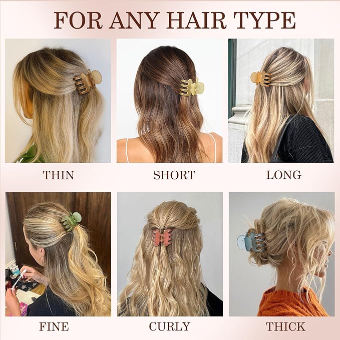 12Pcs Hair Clips for Women 1.8 Inch Small Claw Clips for Thin Hair Medium Hair Claw Clips for Thick Hair Accessories for Women Girls (Ice Cream)