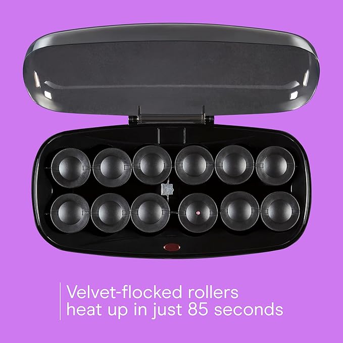 Conair Hot Rollers for Long, Medium & Short Hair, 12 Jumbo 1 ÃÂ½" Heated Hair Rollers with Clips, Hot Curlers for Women, Volume & Curls, Amazon Exclusive, Black