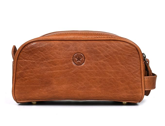 Leather Toiletry Bag for Men | Grooming Travel Kit | With Waterproof Lining | By Aaron Leather Goods