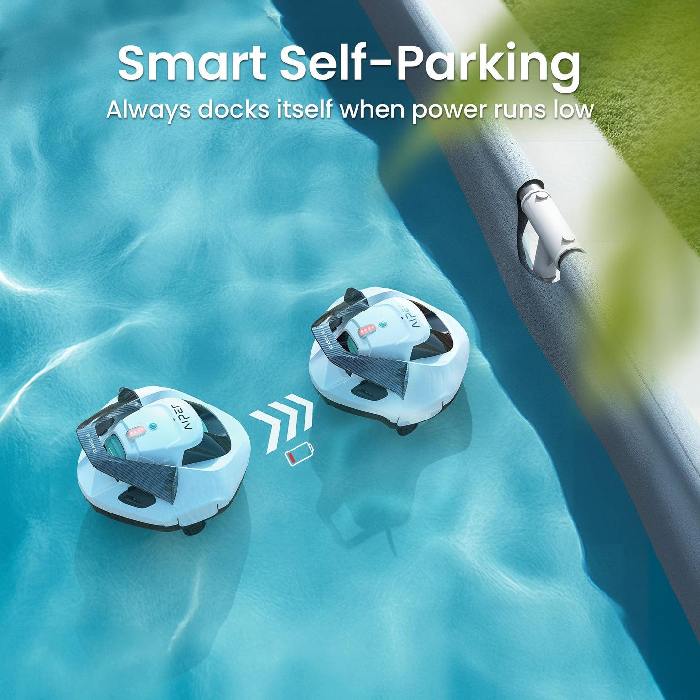 (2026 Upgrade) AIPER Seagull SE Cordless Robotic Pool Cleaner, Above Ground Pool Vacuum Lasts 100 Mins, Ideal for Flat Pools up to 860 sq.ft, Pearl (Renewed)