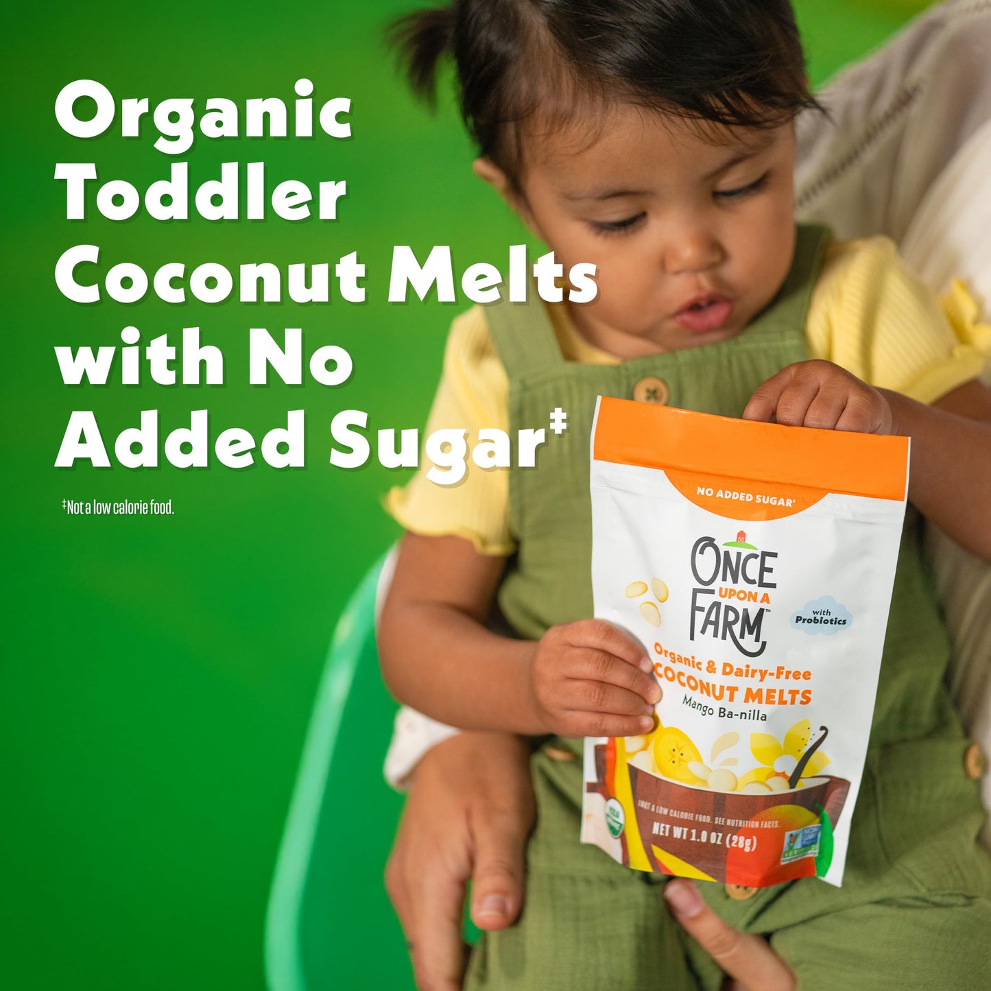 Once Upon A Farm Organic Coconut Melts with Probiotics, Mango Ba-nilla, Dairy Free, Non GMO, Kosher, 1 Ounces (Pack of 8)