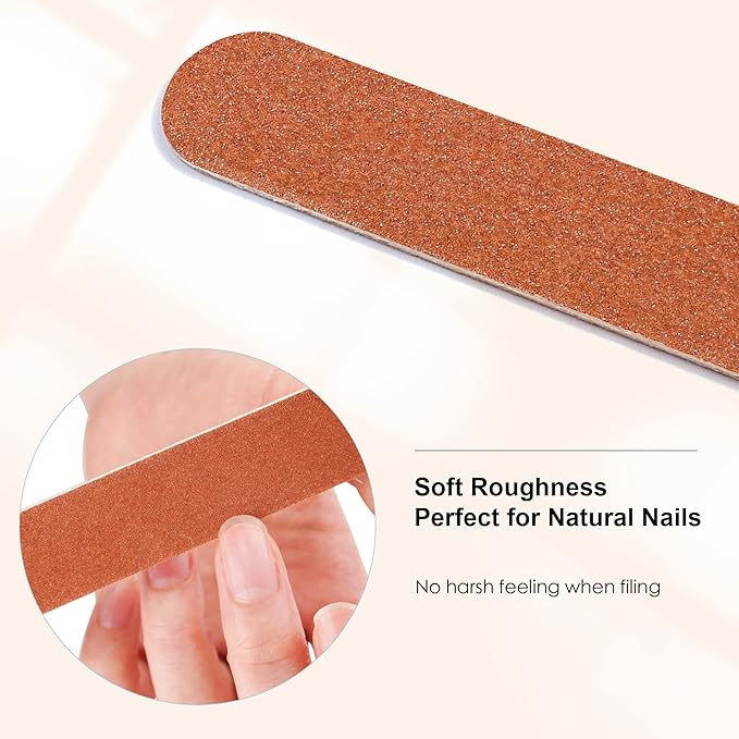 Canvalite Nail File Large Emery Boards for Nails,180 Grit Nail Files for Natural Nails, Thin Emory Nail File Pack Manicure Tool for Home Use 100PCS