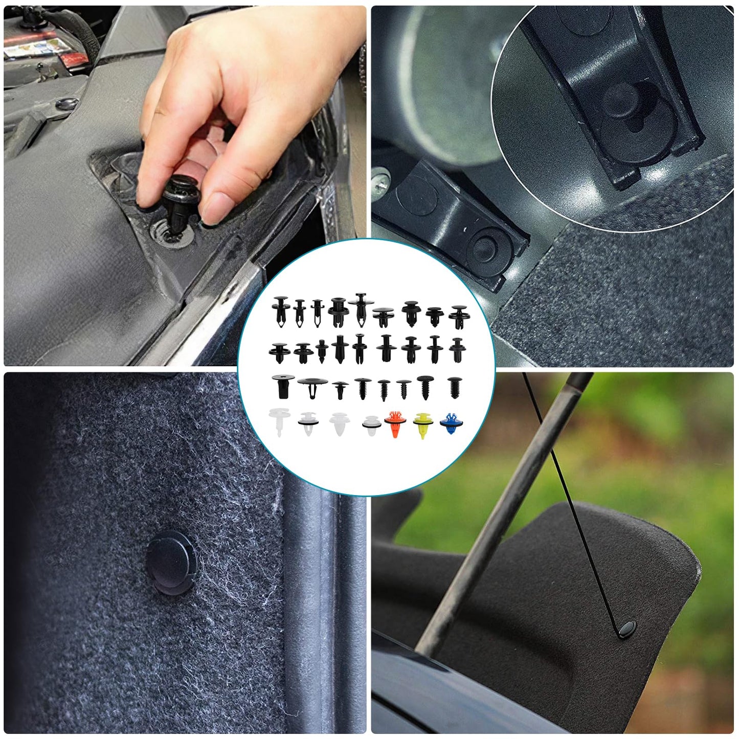 1365Pcs Car Push Retainer Clips Body Clips Plastic Fasteners Kit Fender Rivet Clips 44 Most Popular Sizes Nylon Auto Push Pin Rivets Set for Toyota GM Ford Honda Acura Chrysler,Blue