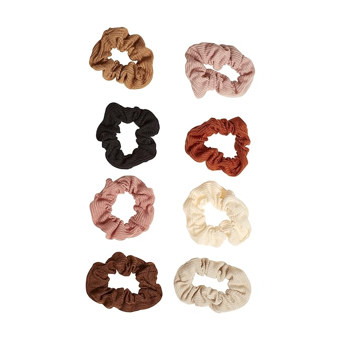 Goody Ouchless Womens Hair Scrunchie - 8 Count, Neutral - Suitable for All Hair Types - Pain-Free Hair Accessories for Women Perfect for Long Lasting Braids, Ponytails and More