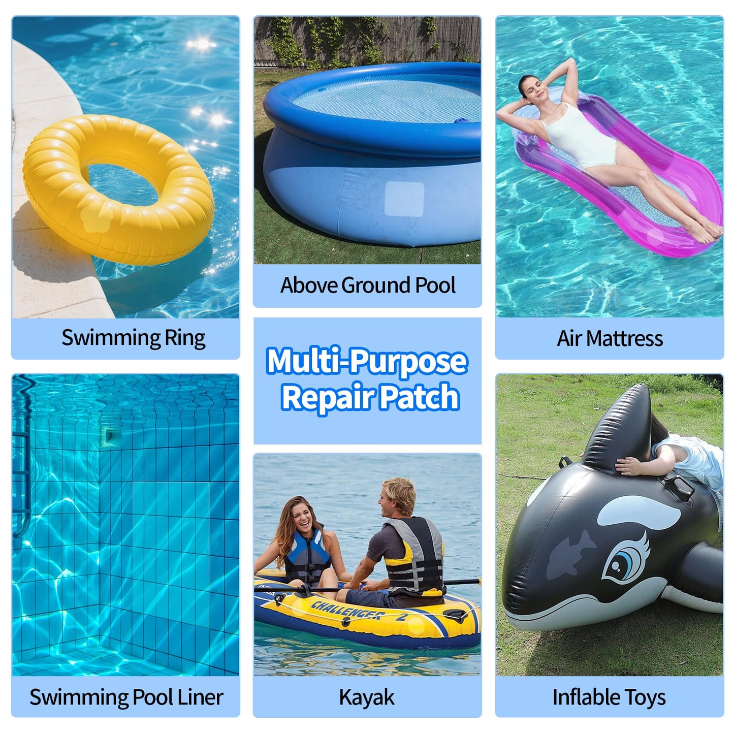 Extra Large Pool Patch Repair Kit, 4ft x 2.8ft TPU Heavy Duty Vinyl Pool Liner Patch for Above Ground Pools Underwater Self-Adhesive Inflatable Floats Bounce Houses Tents Air Mattress Clear