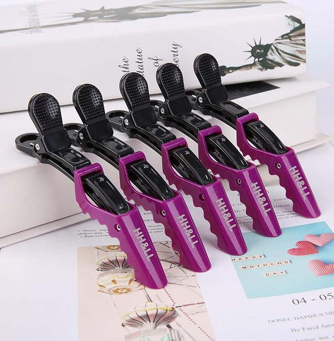 HH&LL 30pcs Alligator Styling Sectioning Hair Clips (Purple)