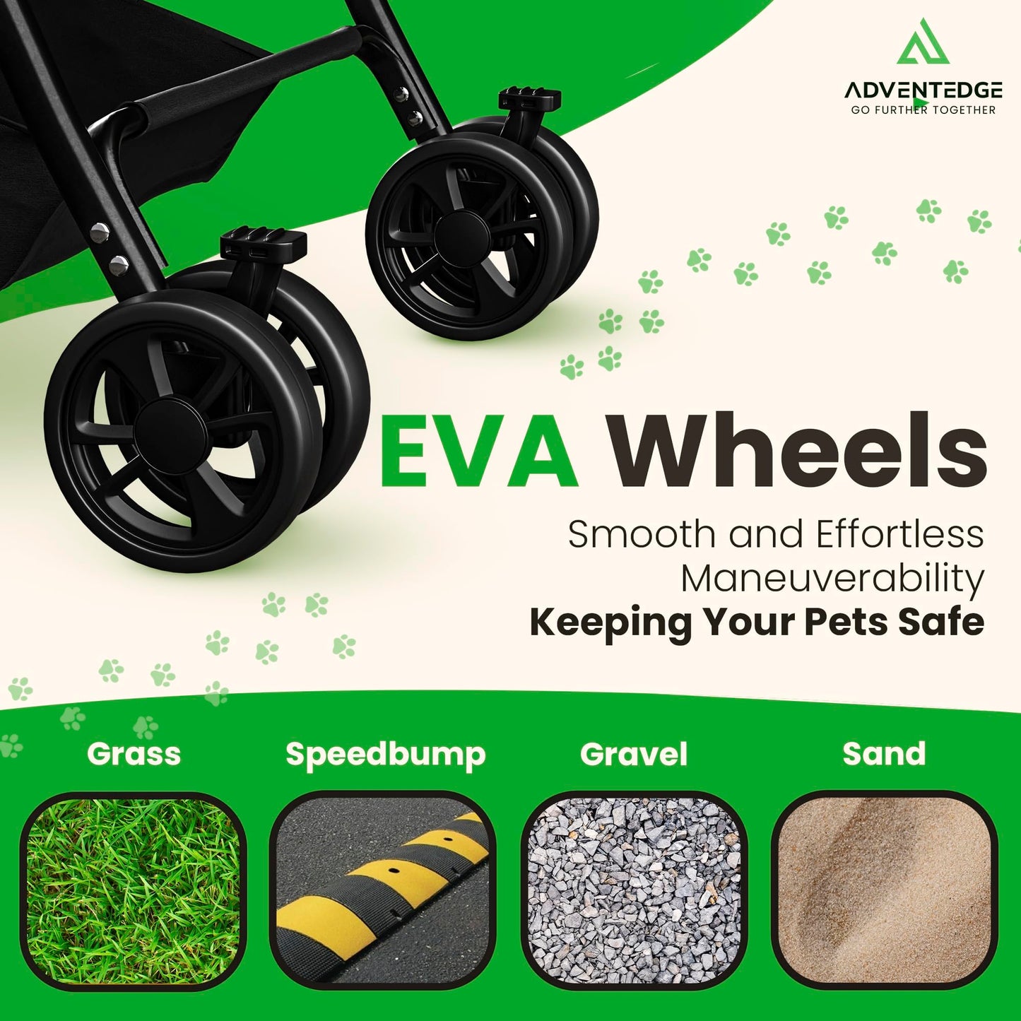 AdventEdge Pet Stroller 3 in 1 Foldable Dog Stroller, Cat Strollers, Foldable pet Strollers & Cat Carrier, Pet Carrier, Lightweight with Cup Holder, Waterproof & Breathable Mesh Canopy