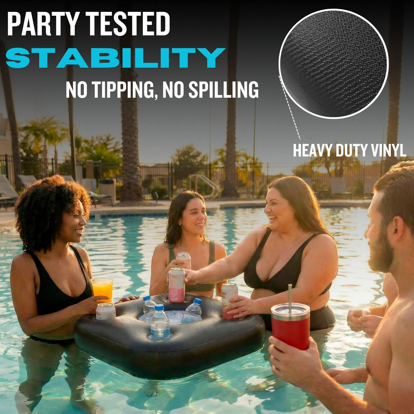 DIVEBLAST: Premium Small Floating Drink Holder for Pool, Hot Tub Accessories for Adults - Holds Up to 50 LBS - Fun Swimming Pool Accessories for Adults, Cool and Unique Drink Floaties