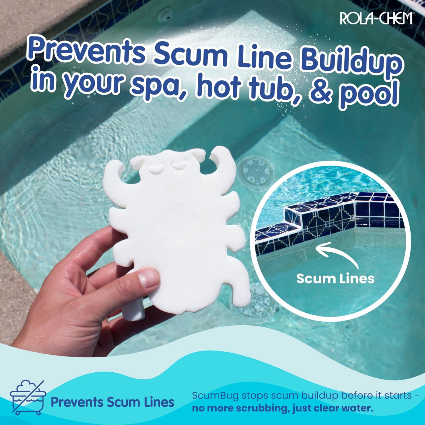 2 Pack Scumbug Hot Tub Scum Absorber – The Original, Highest Rated Scum Absorber Ever – Pool Sponge Oil Absorber for Hot Tub, Spa & Pool – Hot Tub Cleaning Tools That Soak Up Oil & Grime