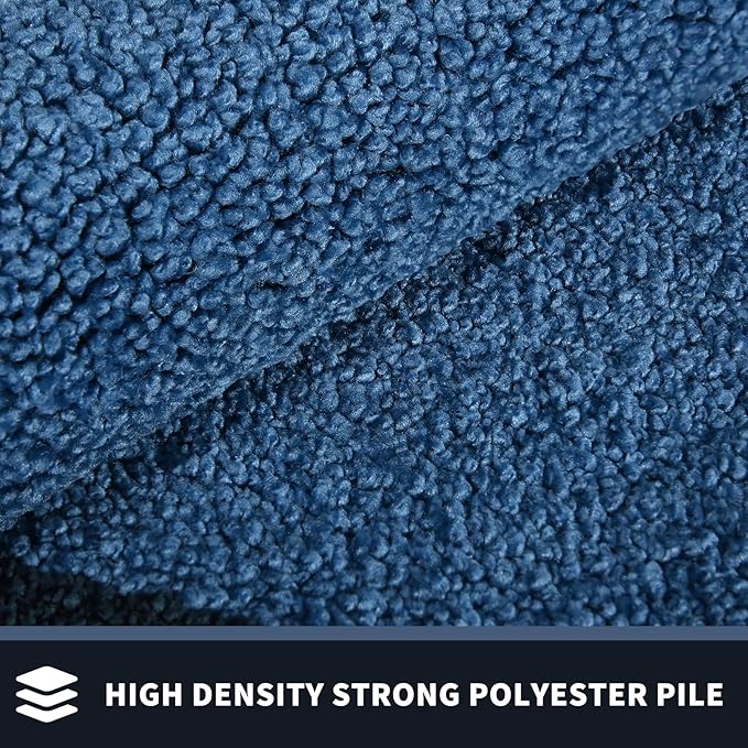 PURRUGS Dirt Trapping Door Mat 24" x 84", Non-Slip Washable Entry Mat, Dog Doormat, Front Door Mat, Super Absorbent Entrance Mat for Muddy Shoes & Paws, Light Blue & Navy