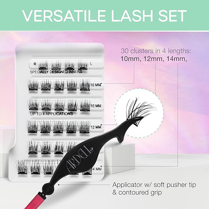 Ardell Naked Press On Lashes Pre-Glued Underlash Cluster Eyelash Extensions - Self Adhesive Eyelashes, Soft Volume, No Glue Needed Lash Clusters, DIY Lash Extension Kit