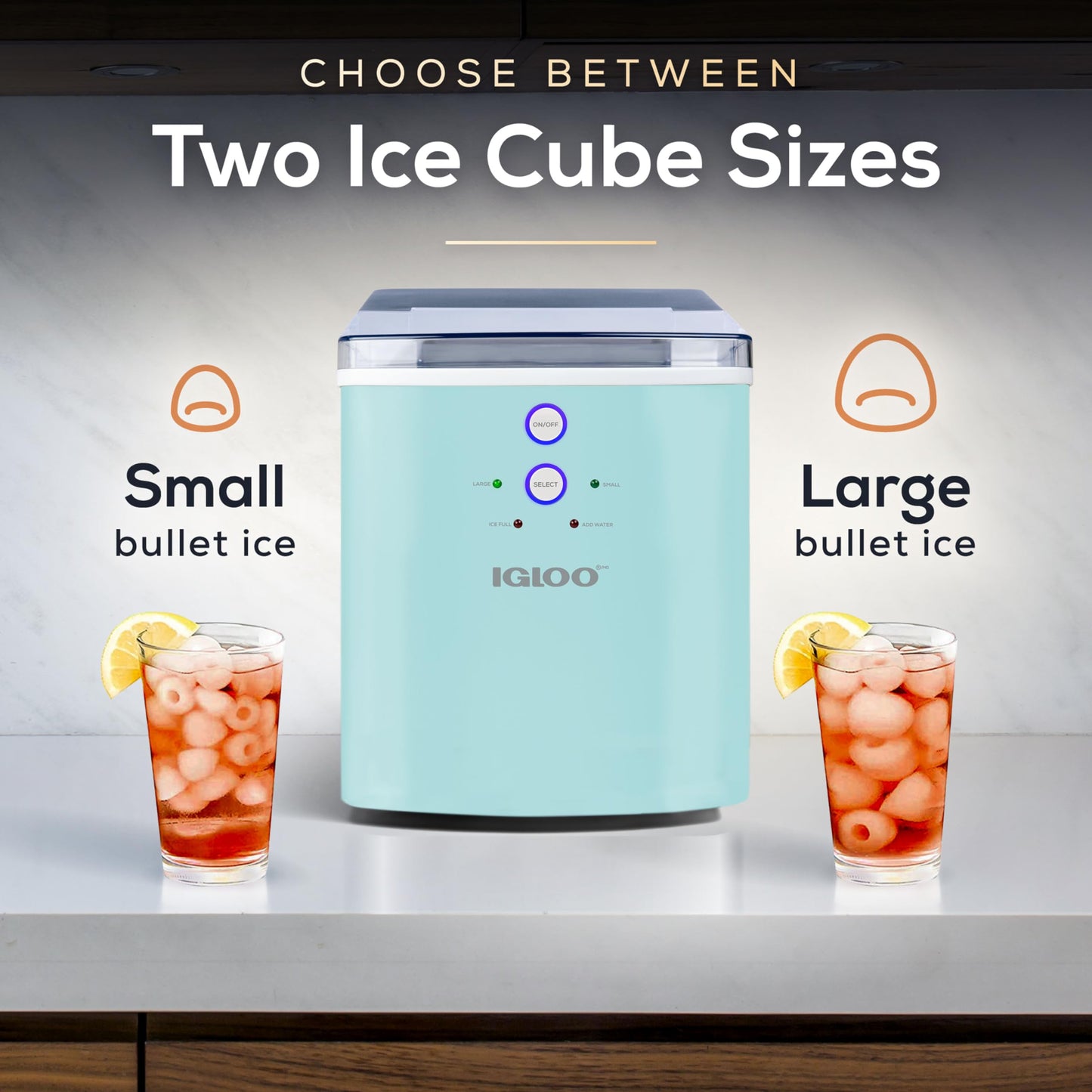 Igloo ICEB33BS Large-Capacity Automatic Portable Electric Countertop Ice Maker Machine, 33 Pounds in 24 Hours, 9 Ice Cubes Ready in 7 Minutes, with Ice Scoop and Basket, Black Stainless Steel