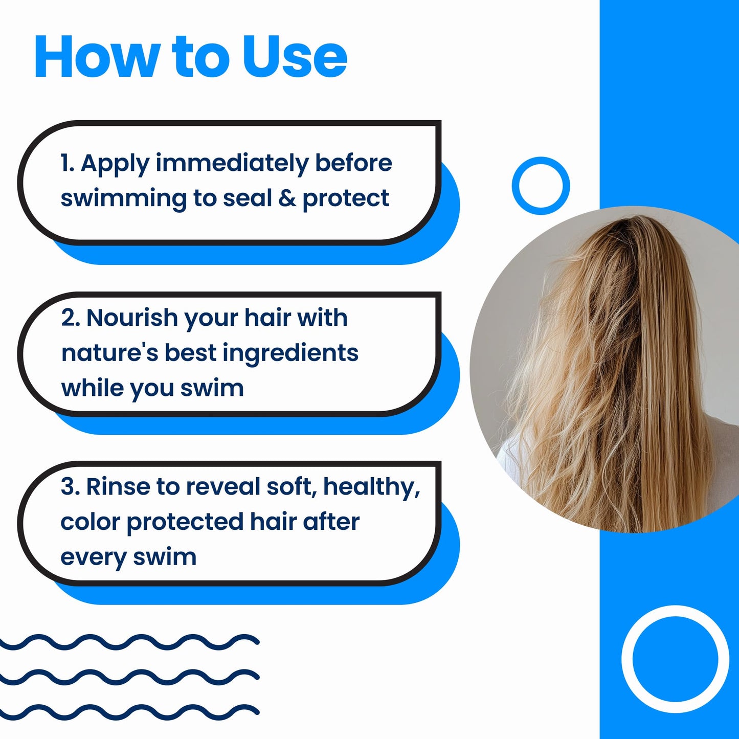 AQUA GUARD Pre-Swim Hair Defense | No More Swim Hair | Prevents Chlorine Damage + Softens Hair While Swimming | Made in California | Color Safe, Leaves Hair Smelling Great | 1 oz (3 Pack)