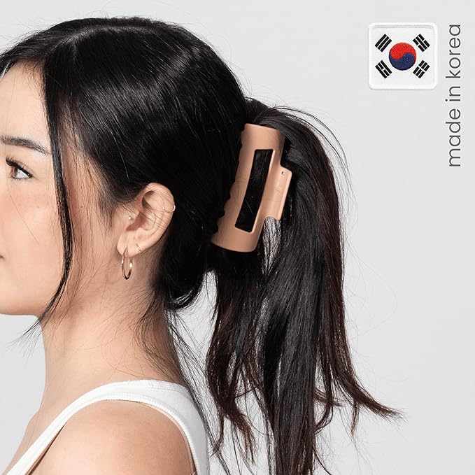 The Original Mello Hair Claw Clip Squishy Claw Clip Made in Korea Patent Pending 30021976 (Brown, Medium)