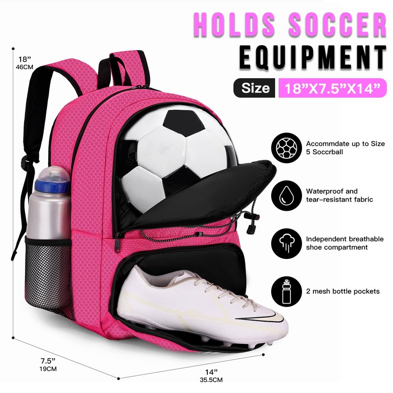 Hsmihair Youth Soccer Bag-Soccer Backpack&Backpack for Football Basketball,with Ball Compartment Separate Cleat Package