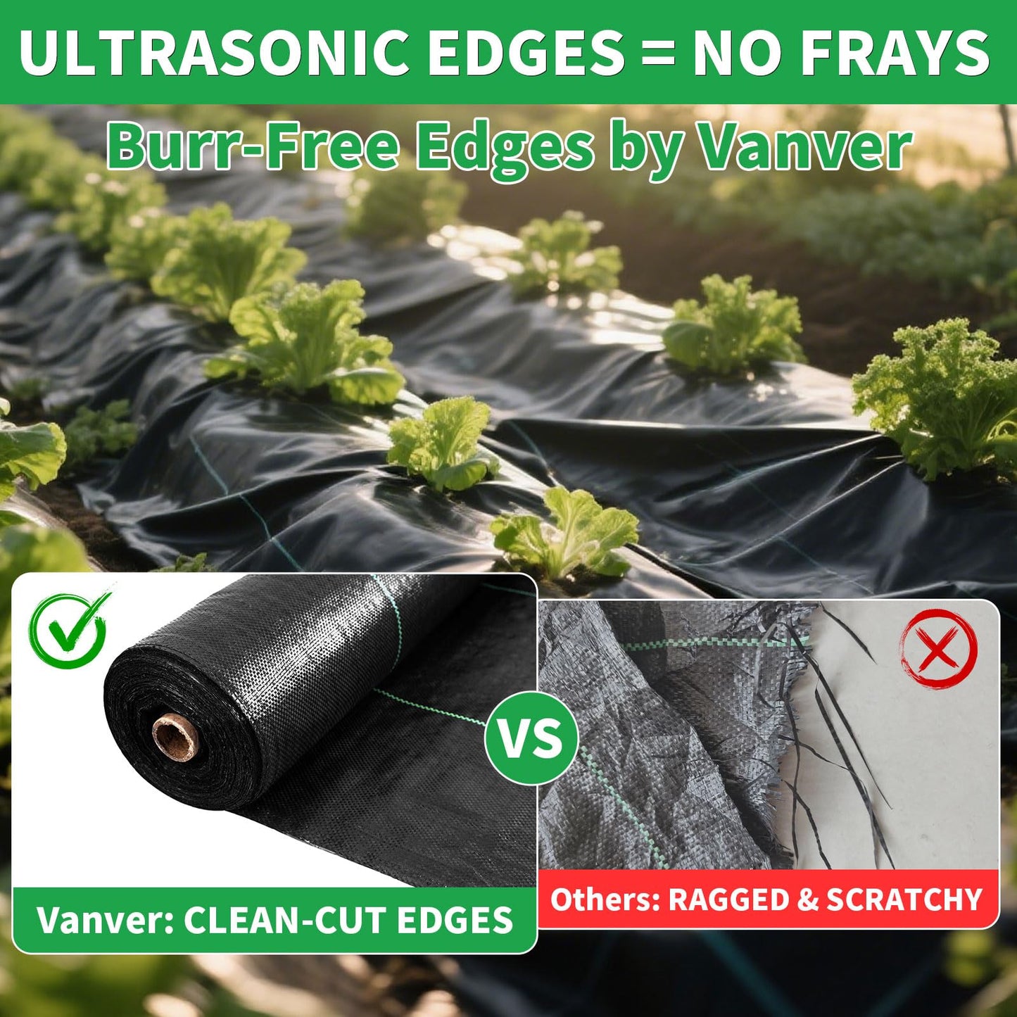 Vanver 4ftx300ft Garden Landscape Fabric Weed Barrier Fabric Heavy Duty,Weed Blocker Fabric, Geotextile Fabric Under Gravel,Garden Tarp to Prevent Weeds, Landscaping Fabric, Driveway Fabric