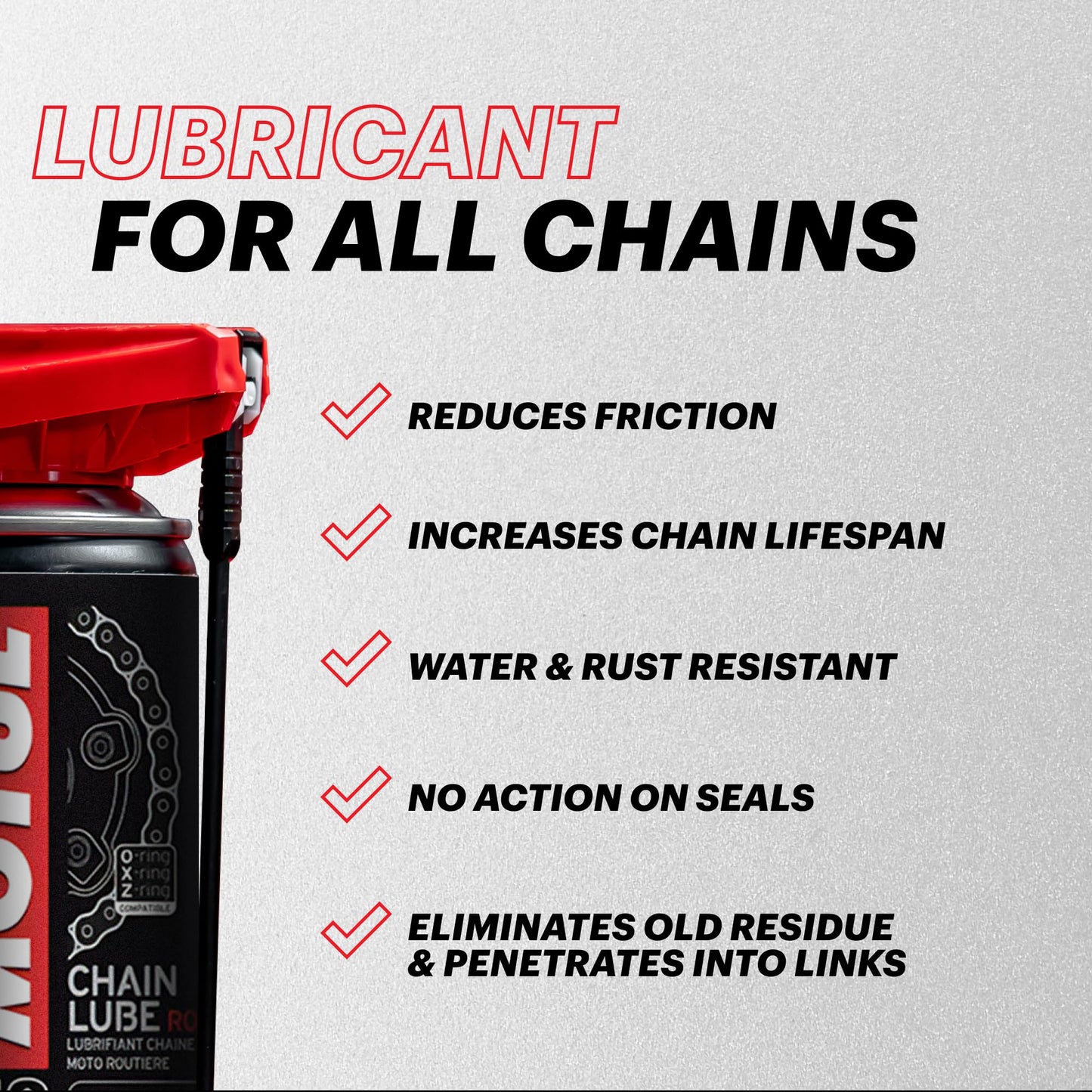 Motul C2 Chain Lube Road - Motorcycle Chain Lubricant Spray for Street & Sport Bikes, 9.3 oz Can (111819)