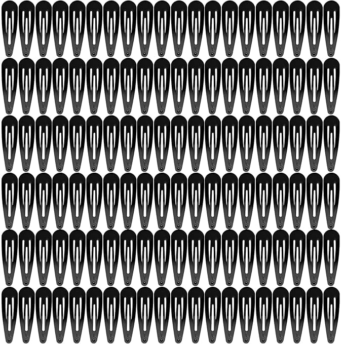 Hair Clips, 120 Pack Black Barrettes Women Metal Snap Hair Clips, Funtopia 2 Inch No Slip Metal Barrettes for Girls Kids Teens Women