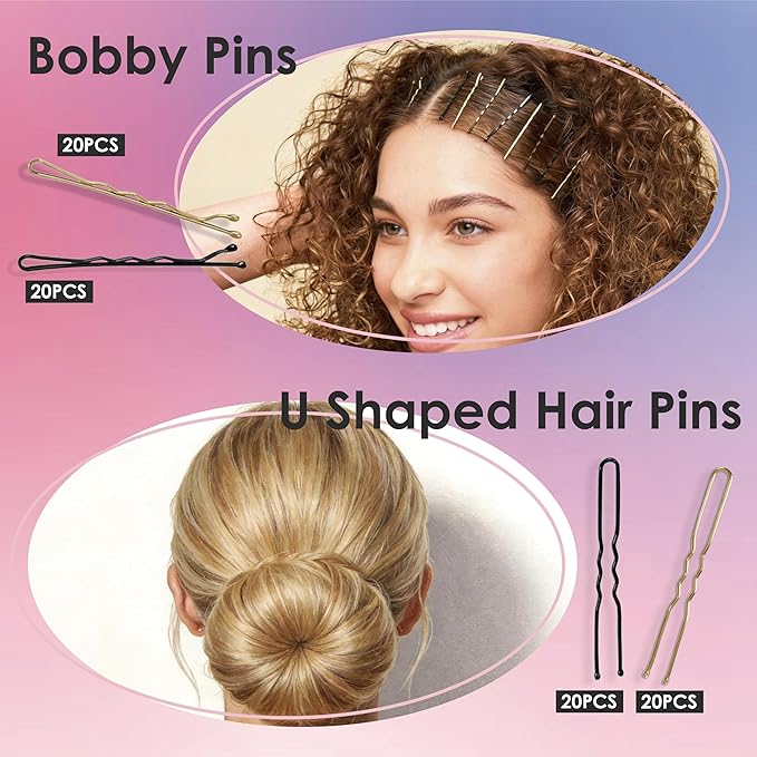 B1jounie YA Hair Accessories Kit, 160Pcs Hair Clips for Women Girls Dance Ballet Cheerleading Travel with Storage Box