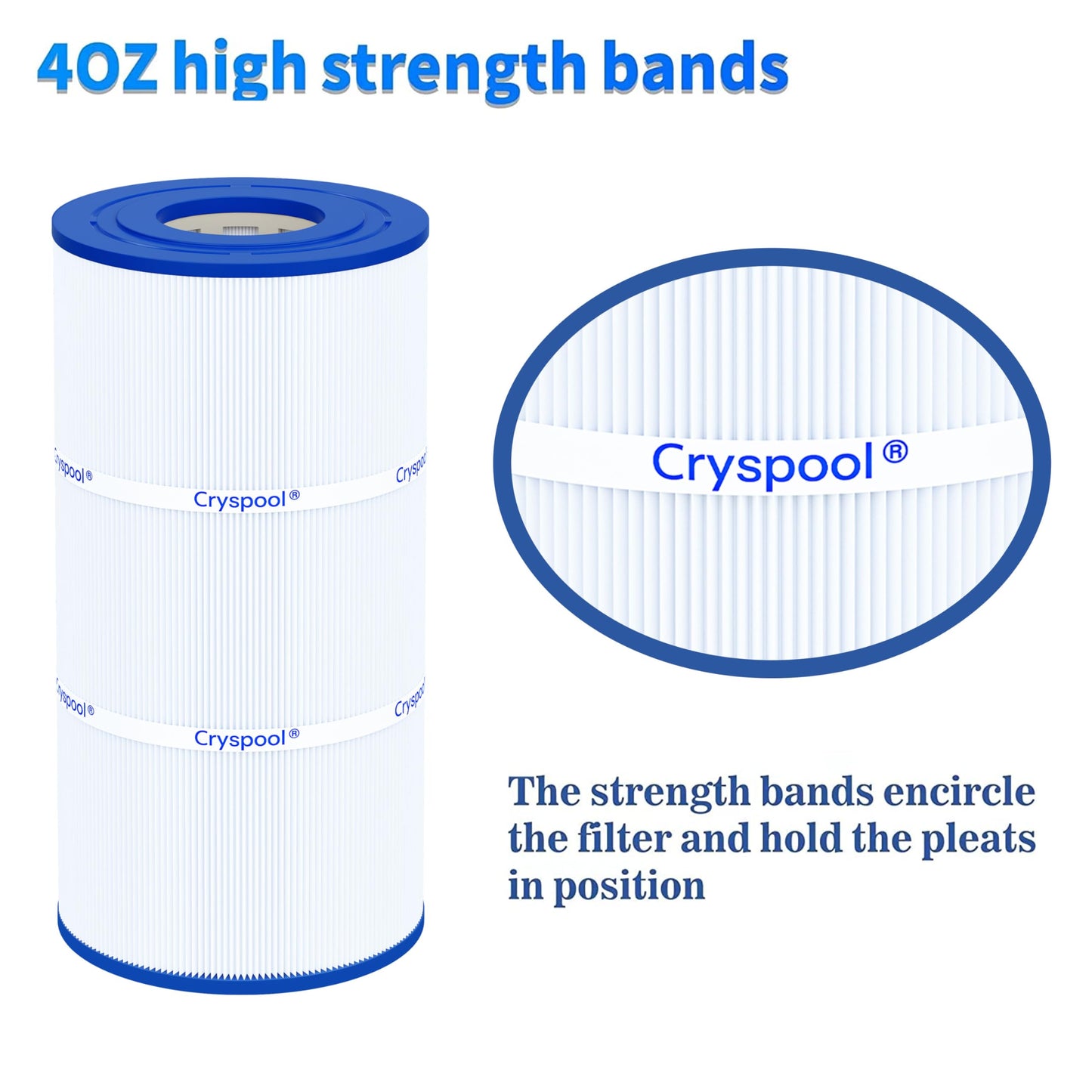 Cryspool® 08047 Filter Compatible with CCX1000RE (CC 1000E), XStream CC1000RE, PXST100, C-8311, FC-1285, 100 Sq. Ft Pool Filter Cartridge, L×OD: 17-3/8"× 8-15/16”, 1 Pack