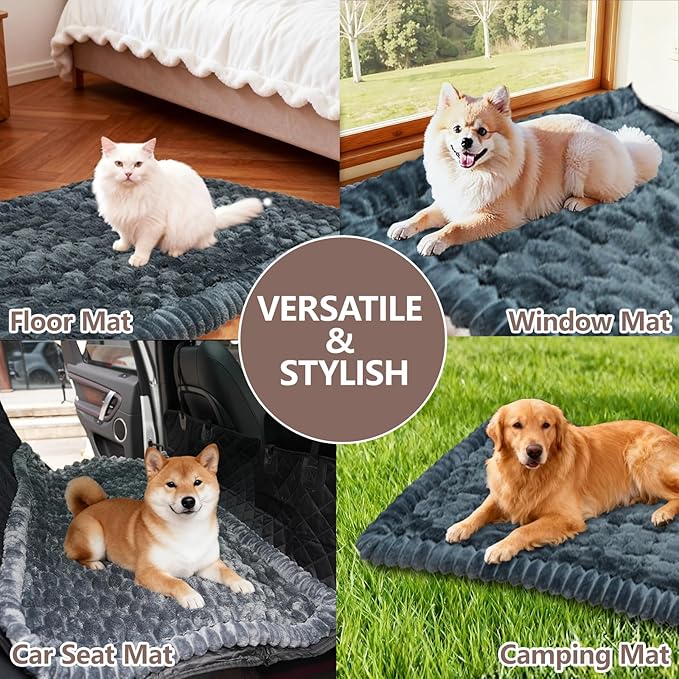 Waterproof Couch Cover for Dogs Washable,Non Slip Fuzzy Durable Couch Covers for 3 Cushion Sofa Pet Friendly Sofa Cover Dog Thick Soft Slipcovers Protector Couches Mat Bed (Grey, 27.6" x 59.06")