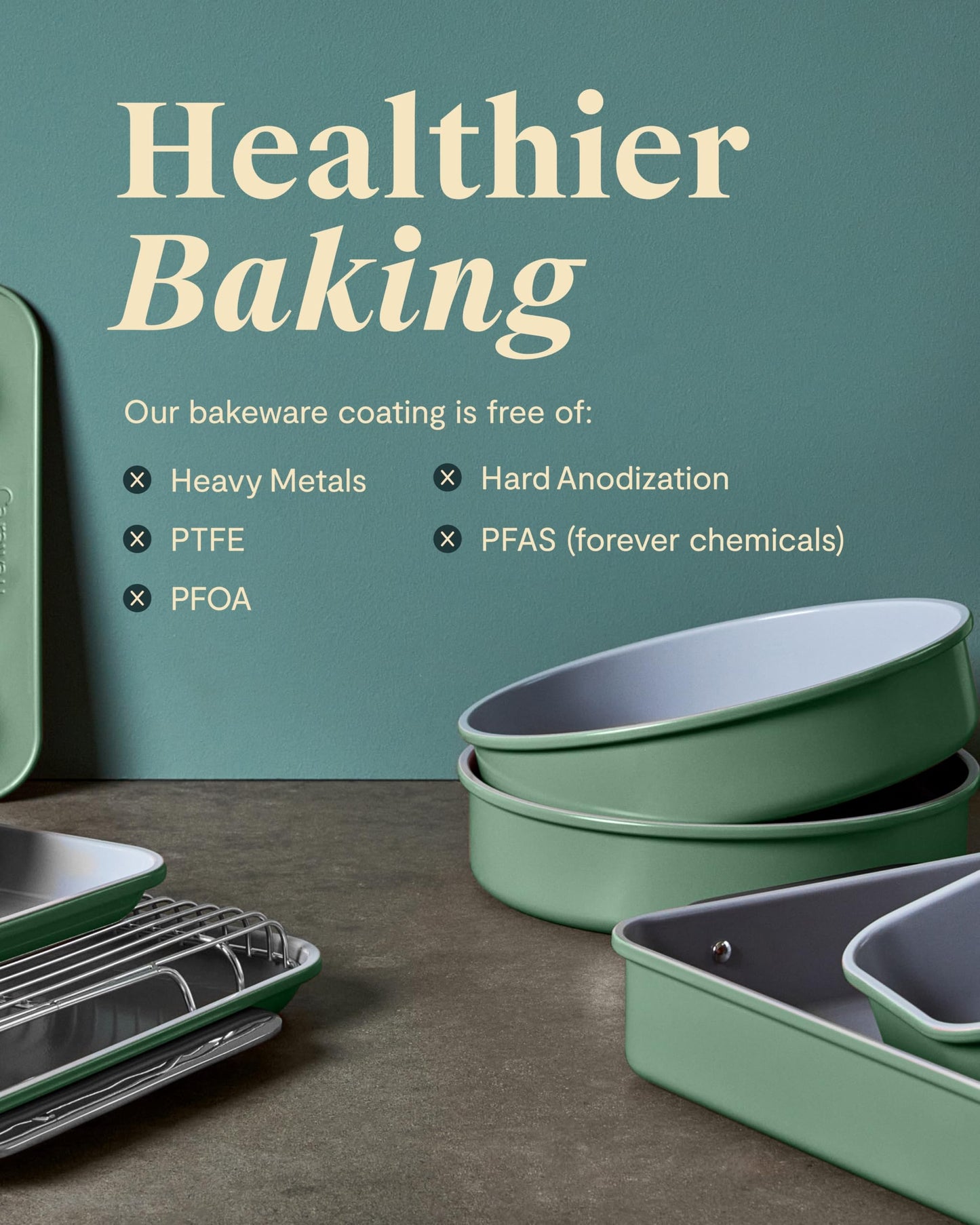 Caraway Non-Stick Ceramic Large Baking Sheet Duo - Naturally Slick Ceramic Coating - Non-Toxic, PTFE & PFOA Free - Perfect for Baking, Roasting, and More - Large (18" x 13") - Slate