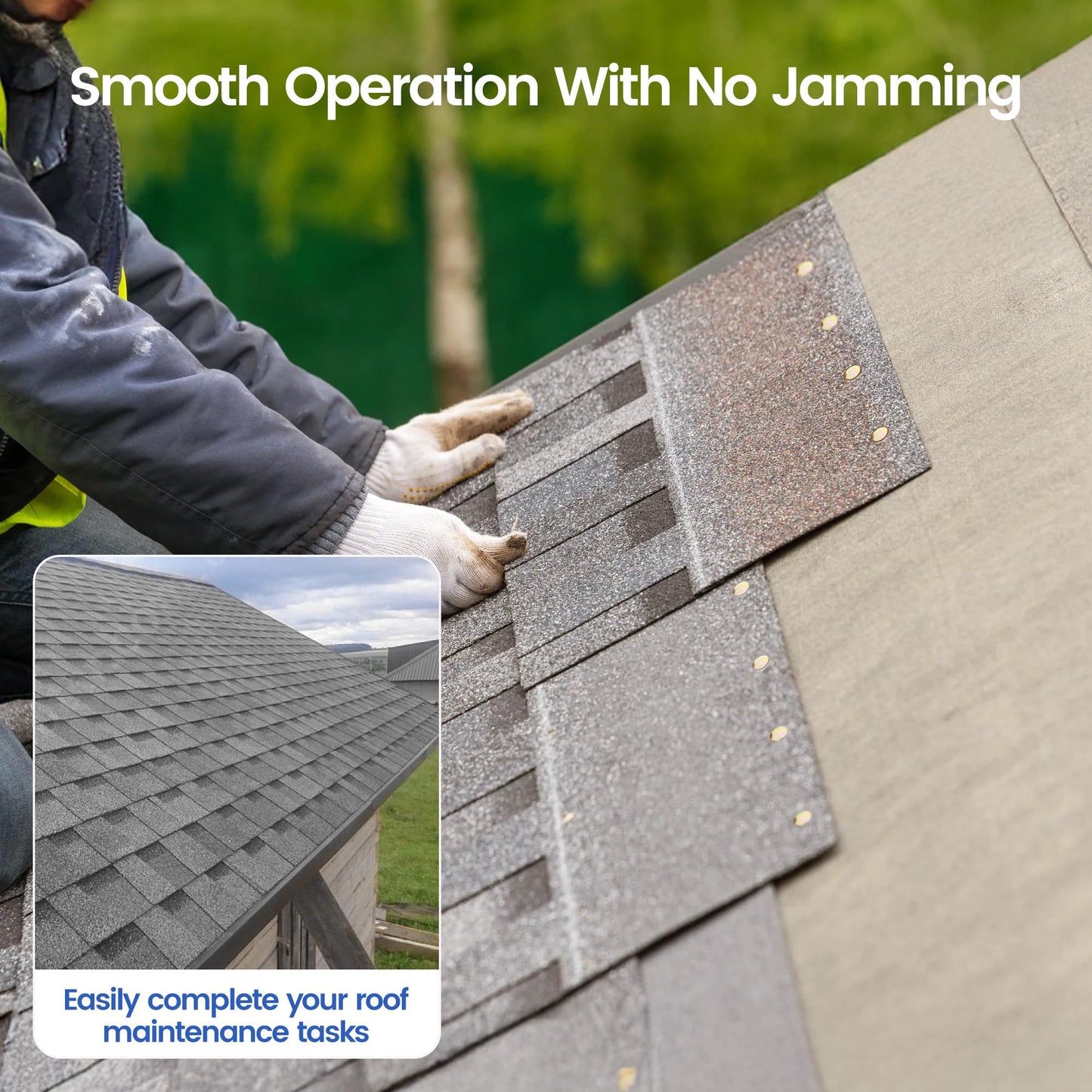 meite Coil Roofing Nails 1-3/4 Inch 15 Degree Electro Galvanized Coil Nails for Pneumatic or Cordless Roofing Nailer Gun, Big Head Wire-Collated Roofing Nails for Lathing Sheathing 2,880PCS