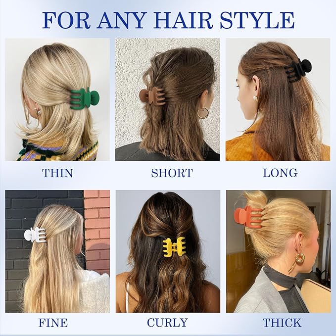 12Pcs Hair Clips for Women 1.8 Inch Small Claw Clips for Thin Hair Medium Hair Claw Clips for Thick Hair Accessories for Women Girls (Dopamine)
