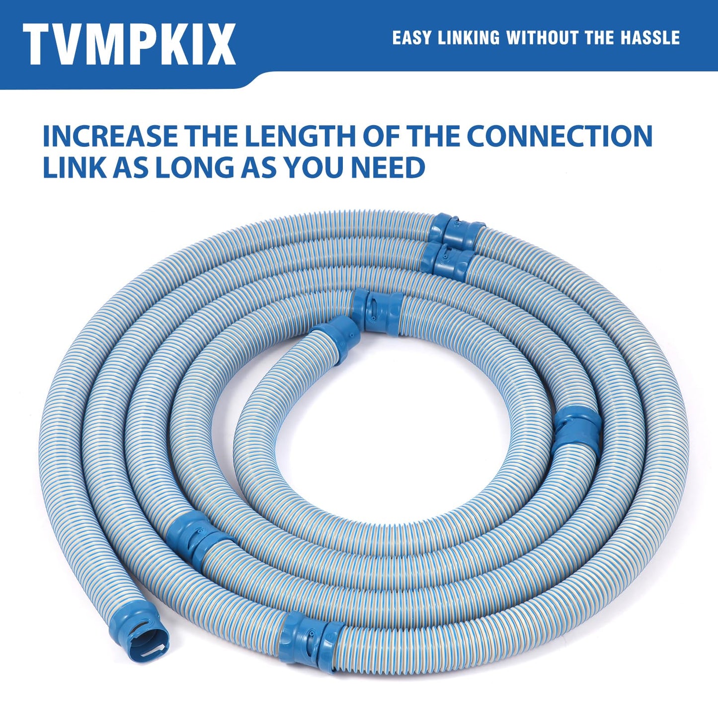 Pool Cleaner Hose for Zodiac MX6 MX8 Twist Lock Pool Vacuum Hose Replacement Parts 39 Inch R0527700 MX6 MX8(6pack)