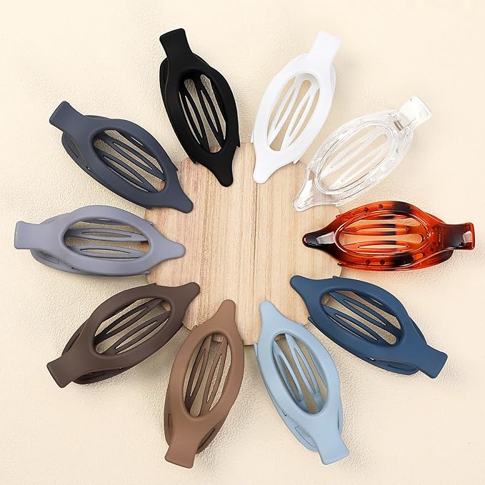 10 Pcs Flat Hair Clips for Women French Concord Claw Clips for Thick and Thin Hair Claw Clips Duck Billed Barrettes Hair Accessories for Women and Girls (Grey Blue)