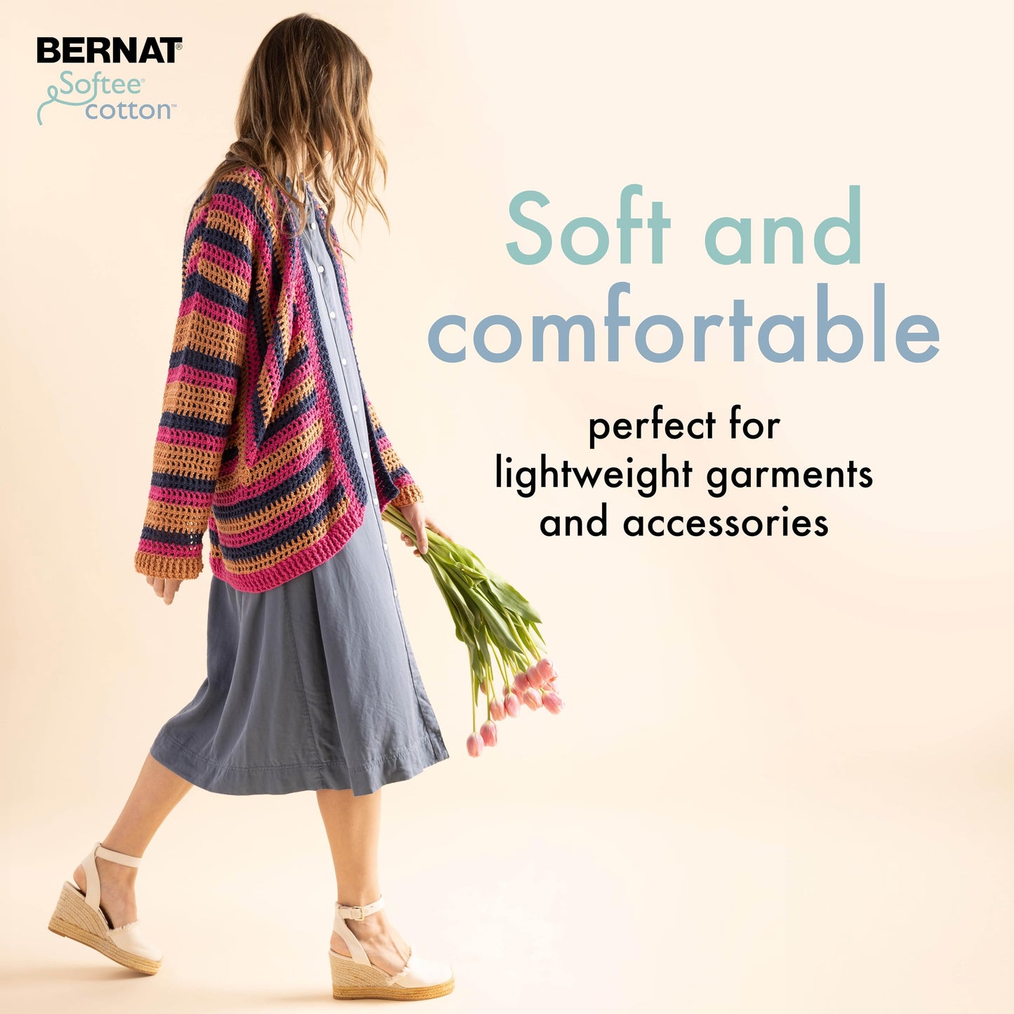 Bernat Softee Cotton Feather Gray Yarn - 3 Pack of 120g/4.25oz - Nylon - 3 DK (Light) - 254 Yards - Knitting, Crocheting & Crafts
