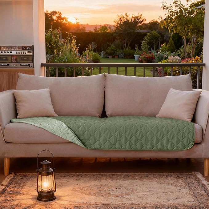 gogobunny 100% Double-Sided Waterproof Dog Bed Cover Pet Blanket Sofa Couch Furniture Protector for Puppy Large Dog Cat, Reversible (30x70 Inch (Pack of 1), Dark Green/Light Green)