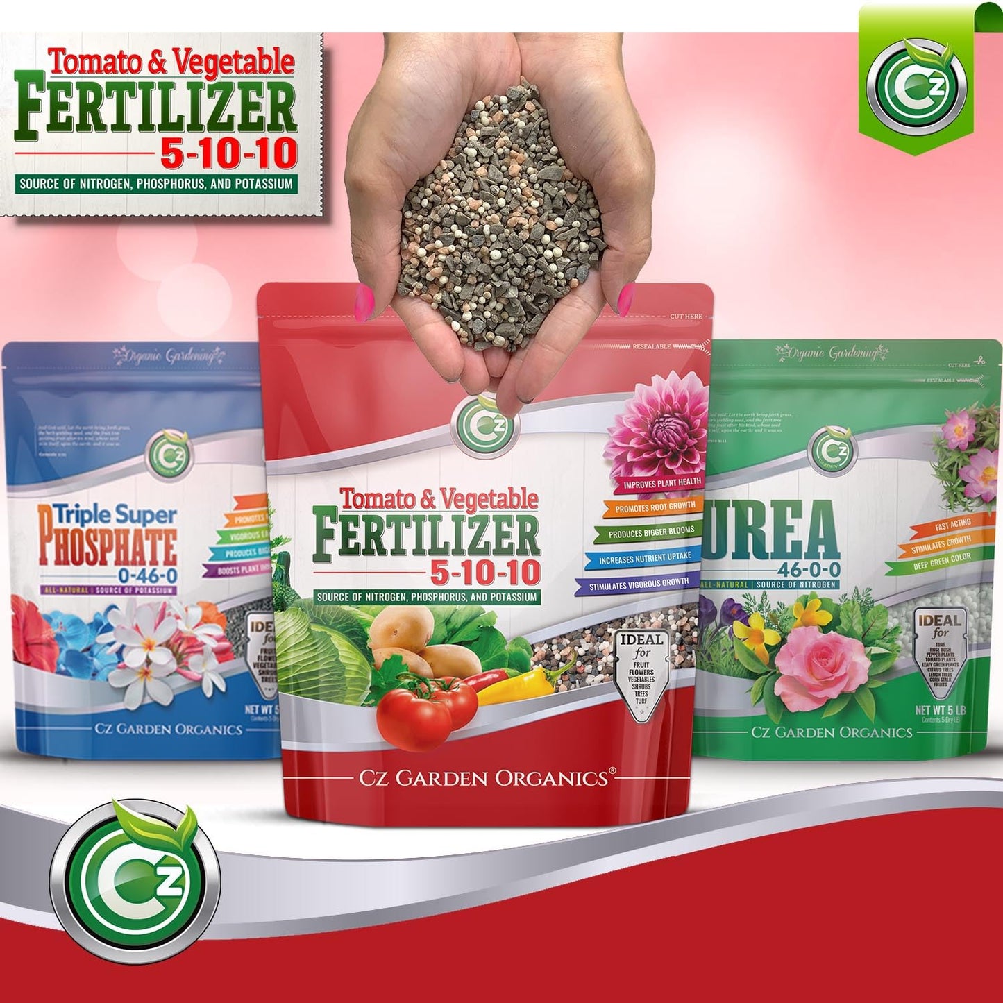 5-10-10 Tomato & Vegetable Fertilizer - Made in USA - 2% Iron + Micronutrients Plant Food for Flower Gardens