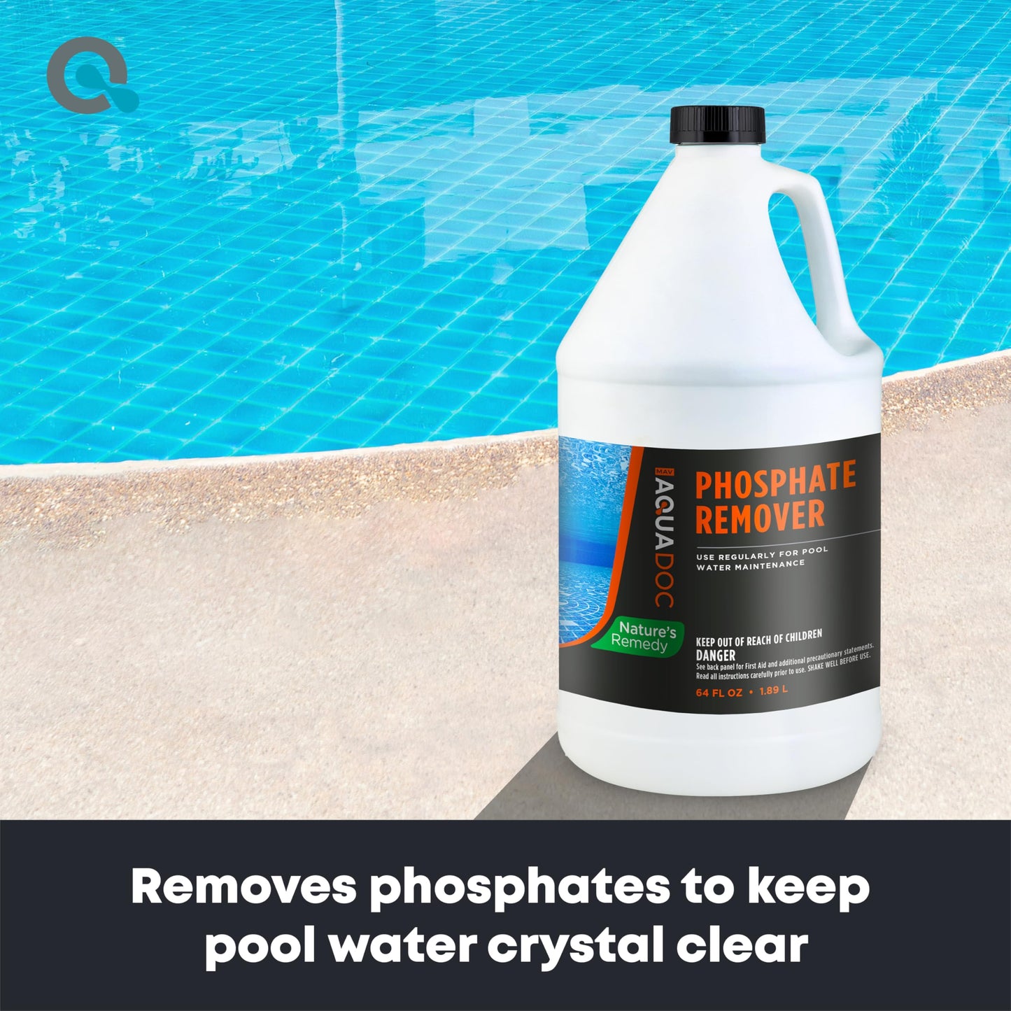 Pool Phosphate Remover - Fast Acting, Maximum Strength Phosphate Removal Pool Chemical - Perfect for Pool Openings to Make Your Pool Phosphate Free - AquaDoc (64 oz)