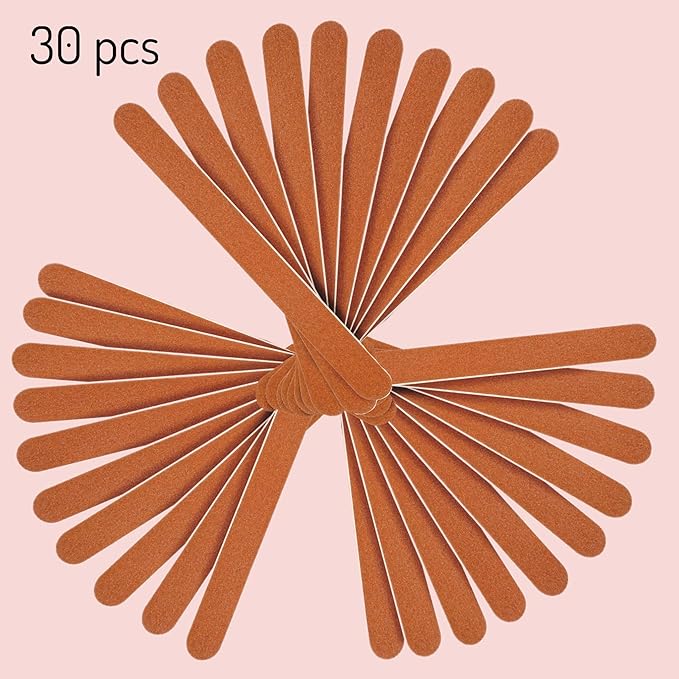 30Pcs Nail File Emery Boards Buffering Files Professional Manicure Pedicure Beauty Tools Dual Sided Nail Files Med & Coarse Set for Home and Salon Washable Travel TSA Friendly